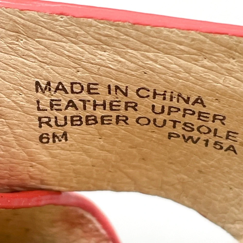 Michael Kors Womens 6M Natalia Platform Sandals Red Leather Cork Heel Brunch